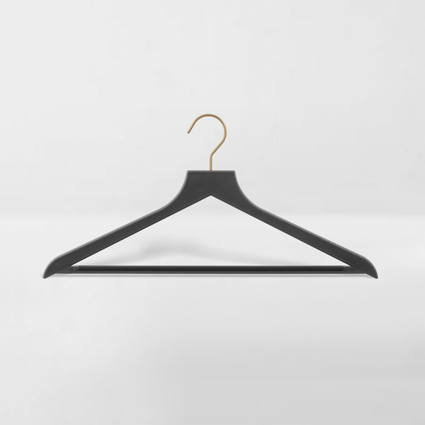 Neat Method Everyday Rubberized Hangers- Set of 25 - Black/Matte Brass