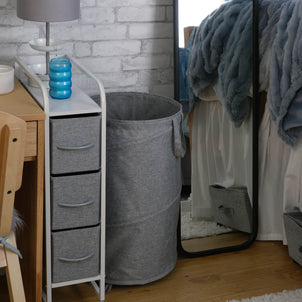 Dormify Rolling Pop Up Hamper Grey