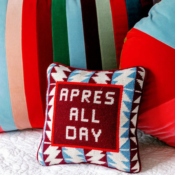 Furbish Studio Apres Ski Needlepoint Pillow Kassatex