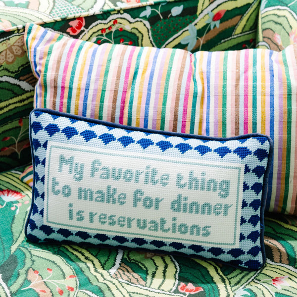 Furbish Studio Reservations Needlepoint Pillow – Kassatex