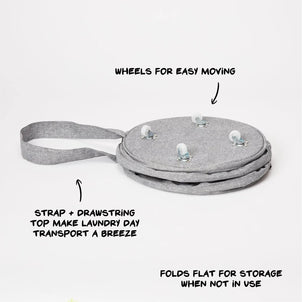 Dormify Rolling Pop Up Hamper Grey