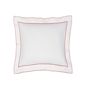 Salerno Embroidered Percale Shams Poppy|2 Euro Shams