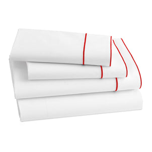 Salerno Embroidered Percale Sheet Set Poppy|Twin
