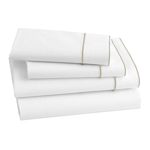 Salerno Embroidered Percale Sheet Set Champagne|Twin