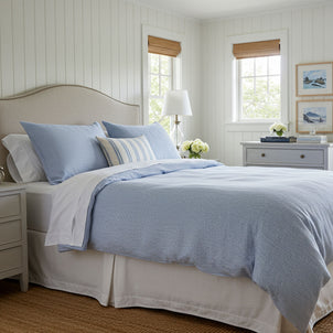 Seersucker Stripe Duvet Blue (Seersucker)