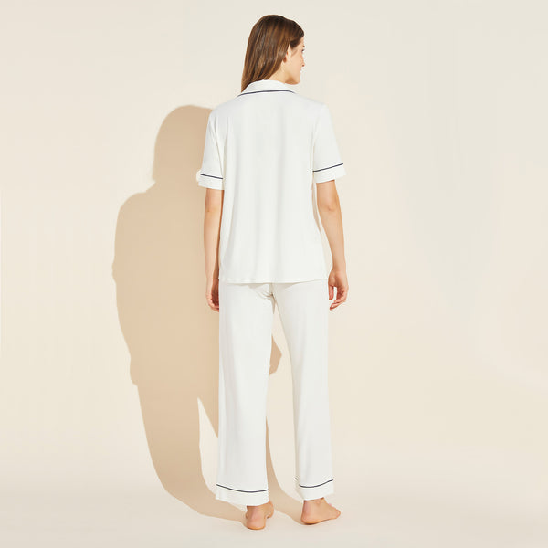 Gisele Ivory/Navy Long Sleeve Pant Set