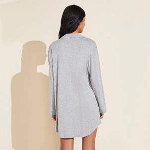 Eberjey Gisele Sleepshirt Heather Grey / Sorbet Pink