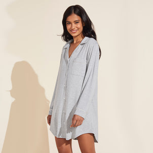 Eberjey Gisele Sleepshirt Heather Grey / Sorbet Pink