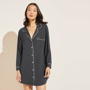 Eberjey Gisele Sleepshirt Charcoal / Sorbet Pink