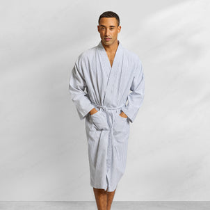 Striped Peshtemal Turkish Robe Black/White