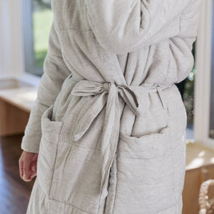 The Quilted Flannel Housecoat Grey