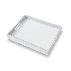 Rectangular Lacca Nesting Trays White/White|Large