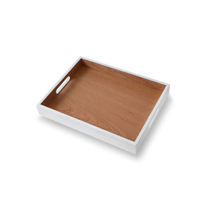Rectangular Lacca Nesting Trays White/Wood|Small