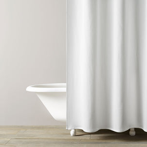 Hotel Waffle Shower Curtain White