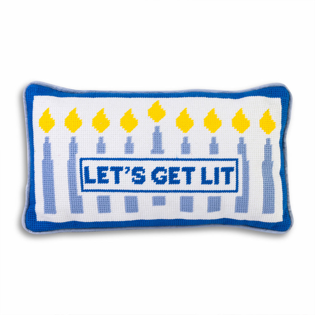 Furbish Studio Let's Get Lit Needlepoint Pillow default