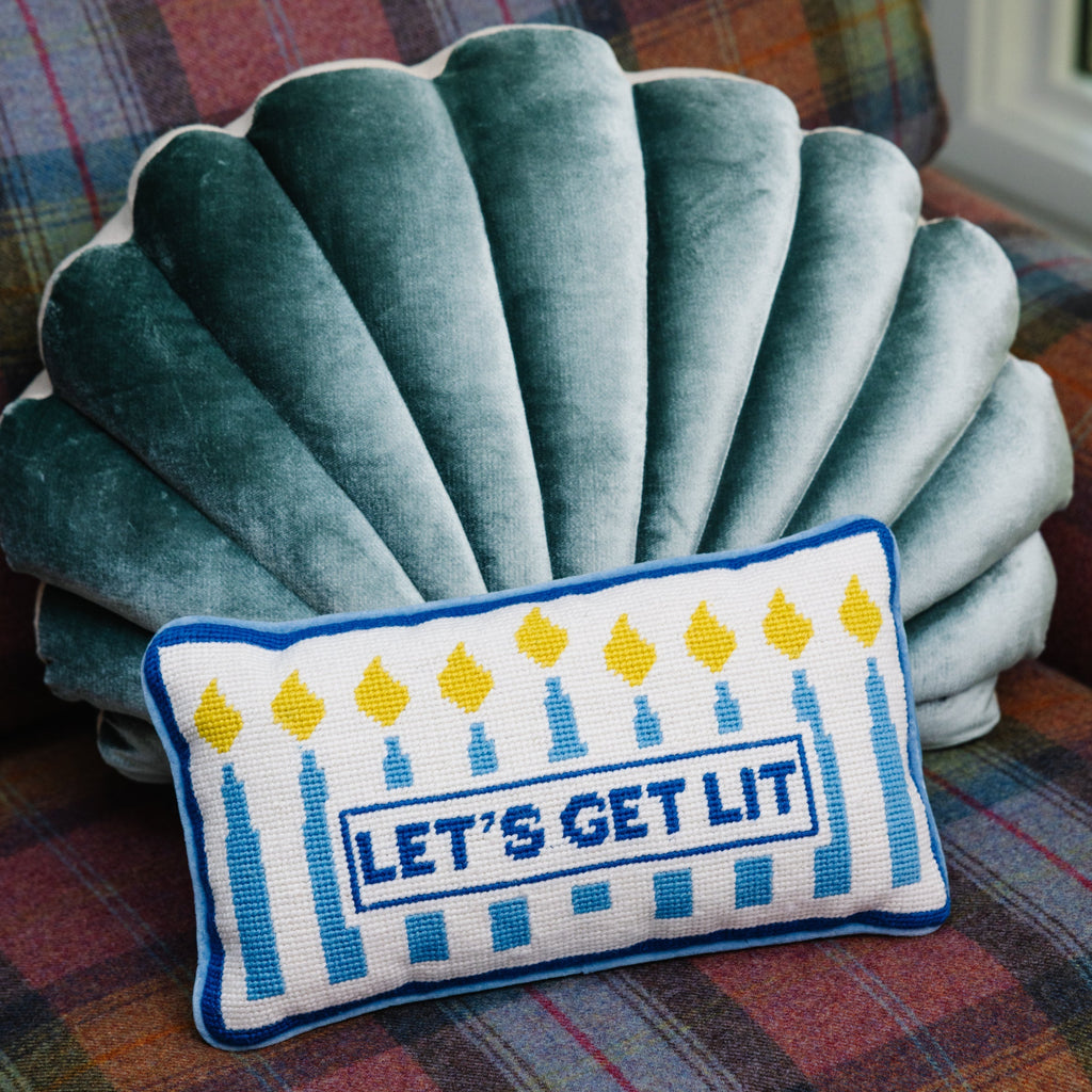 Furbish Studio Let's Get Lit Needlepoint Pillow default