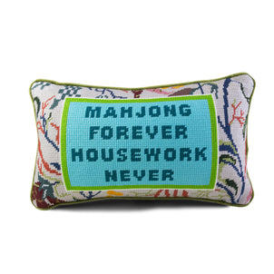 Furbish Mahjong Needlepoint Pillow Default