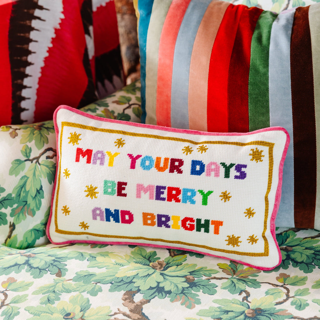 Furbish Studio Merry & Bright Needlepoint Pillow default