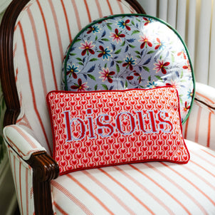 Furbish Bisous Needlepoint Pillow Default