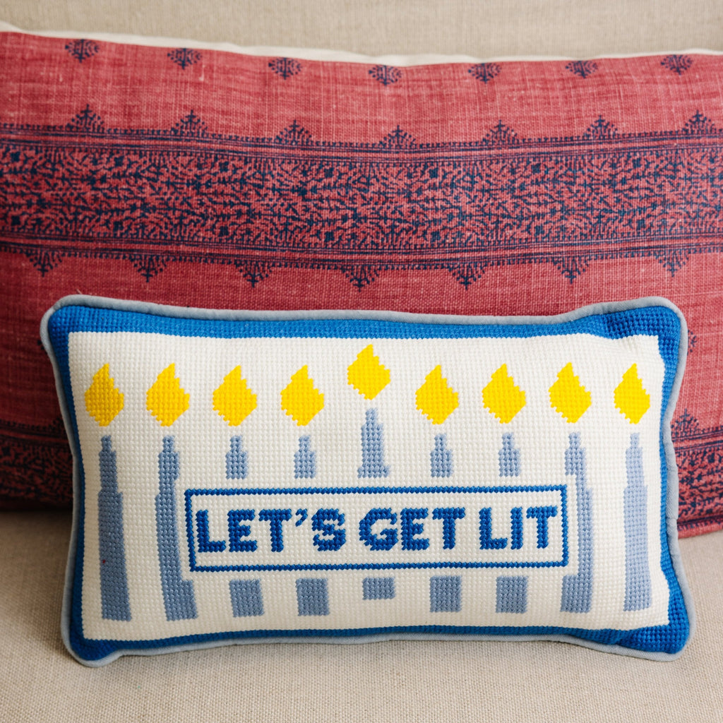 Furbish Studio Let's Get Lit Needlepoint Pillow default