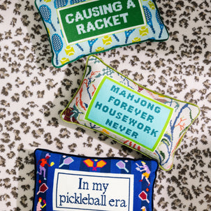 Furbish Mahjong Needlepoint Pillow Default