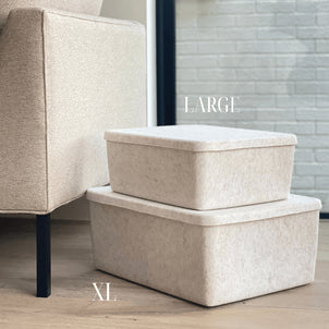 SortJoy The Sculpted Bin - Large with Lid Stone