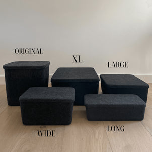 SortJoy The Sculpted Bin - Large with Lid Carbon