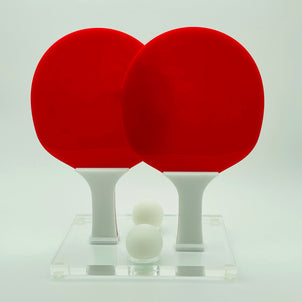 Luxe Dominoes Ping Pong Game Set Solid Red