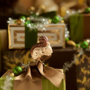 Glass Squirrel Ornament Clip Brown