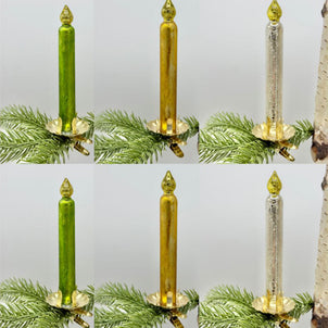 Glass Candlestick Ornament Clips, Set of 6 Multi (Ornaments)