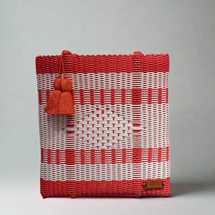 ixoq Cesta Recycled Plastic Traditional Tote White/Coral(ixoq)