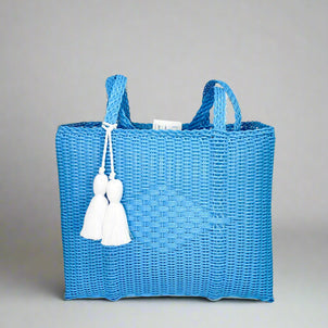 ixoq Cesta Recycled Plastic Solid Tote Sky Blue
