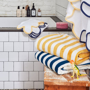 Cannes Beach Towels Yellow/White