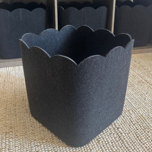 The Scalloped Bin - Original | Set of 3 Carbon