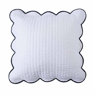 Chairish Quilted Shams White / Navy|1 Euro Sham
