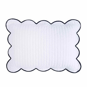 Chairish Quilted Shams White / Navy|1 King Sham