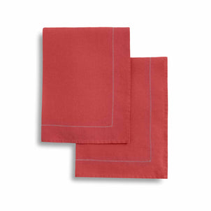 Linen Napkins - Set of 2 Deep Rose/White|customizer