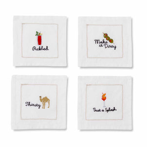 Cheeky Cocktail Napkin Set of 4 White/Linen (cheeky)|icons