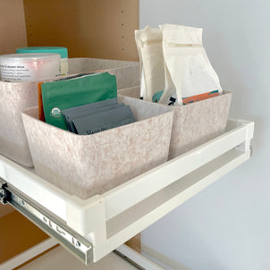 SortJoy The Sculpted Bin - Petite with Lid, Set of 3 Stone