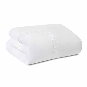 Greek Key Duvet White|King