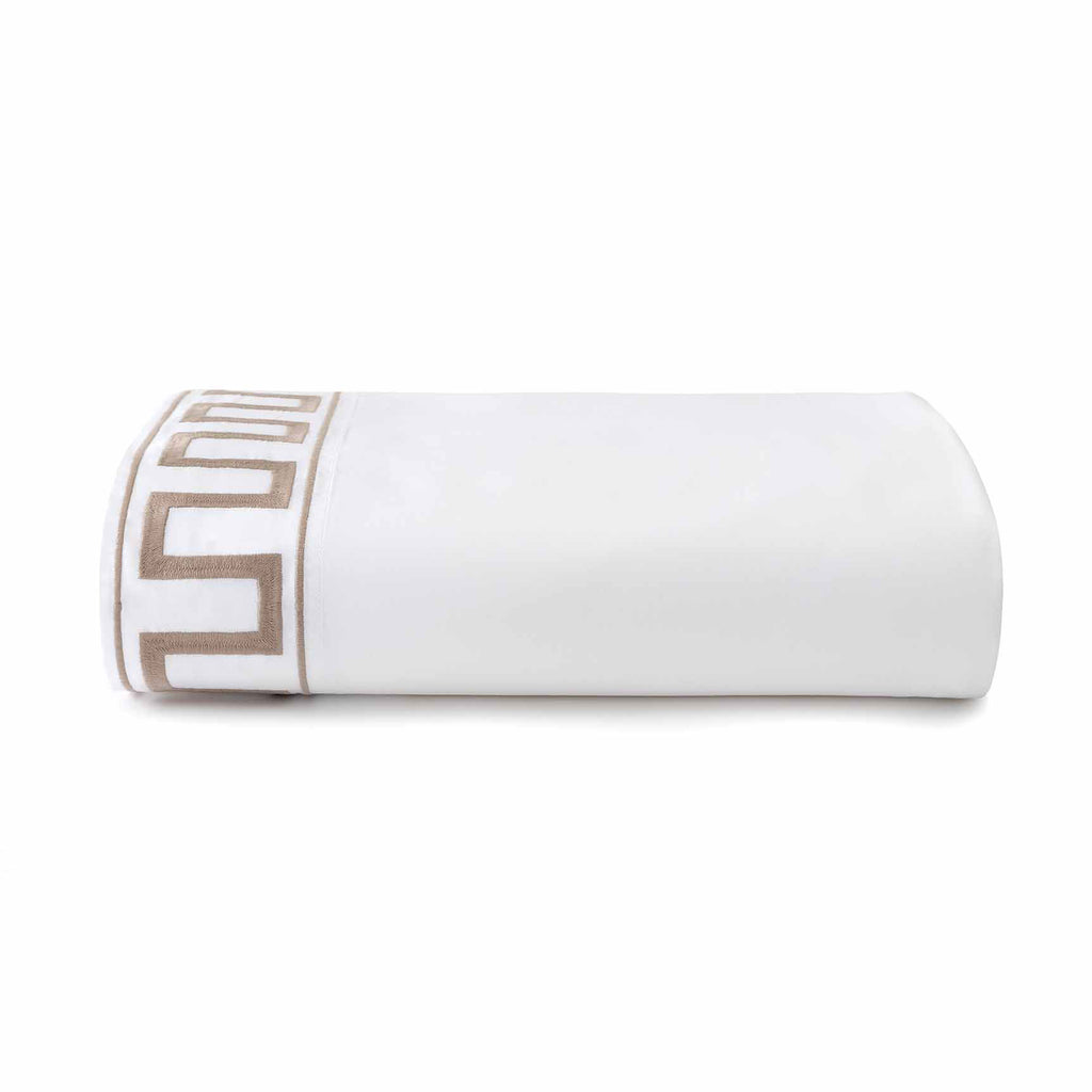 Greek Key Flat Sheet Taupe
