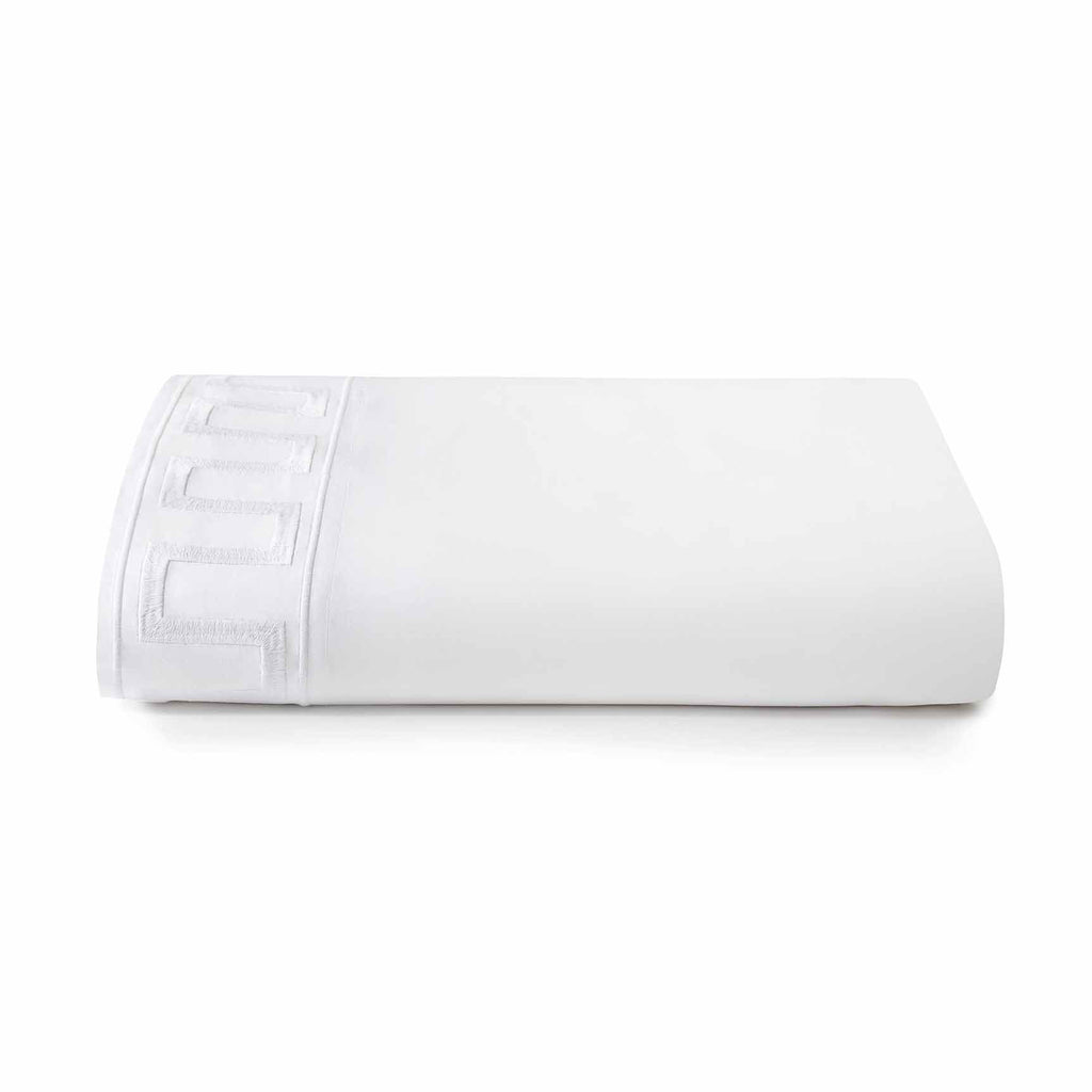 Greek Key Flat Sheet White