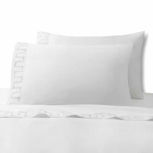 Greek Key Pillowcase Set of 2 White|King