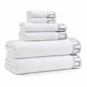 Greek Key Towels Grey