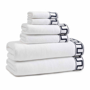 Greek Key Towels Navy