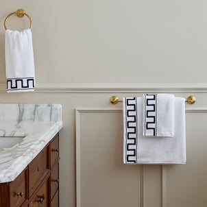 Greek Key Towels Navy