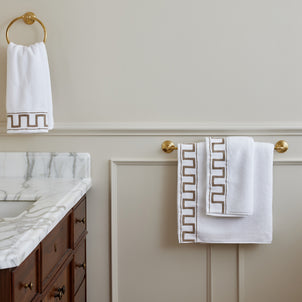 Greek Key Towels Taupe
