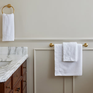 Greek Key Towels White