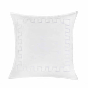 Greek Key Sham Set of 2 White|2 Euro Shams