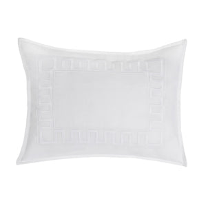 Greek Key Sham Set of 2 White|2 King Shams|Customizer